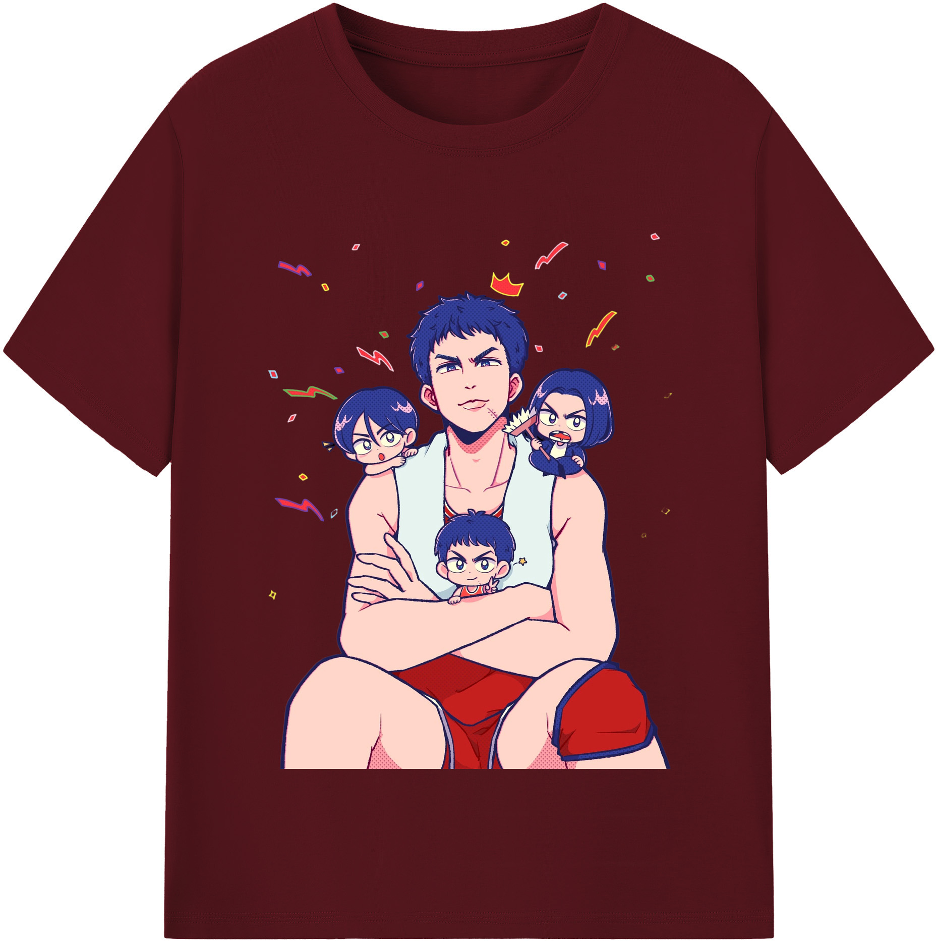 SLAM DUNK／スラムダンク 綿100％半袖Tシャツ（フロントプリント）